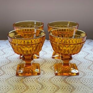 Amber Glass Footed Dessert Cup Mt Vernon Indiana Glass 4